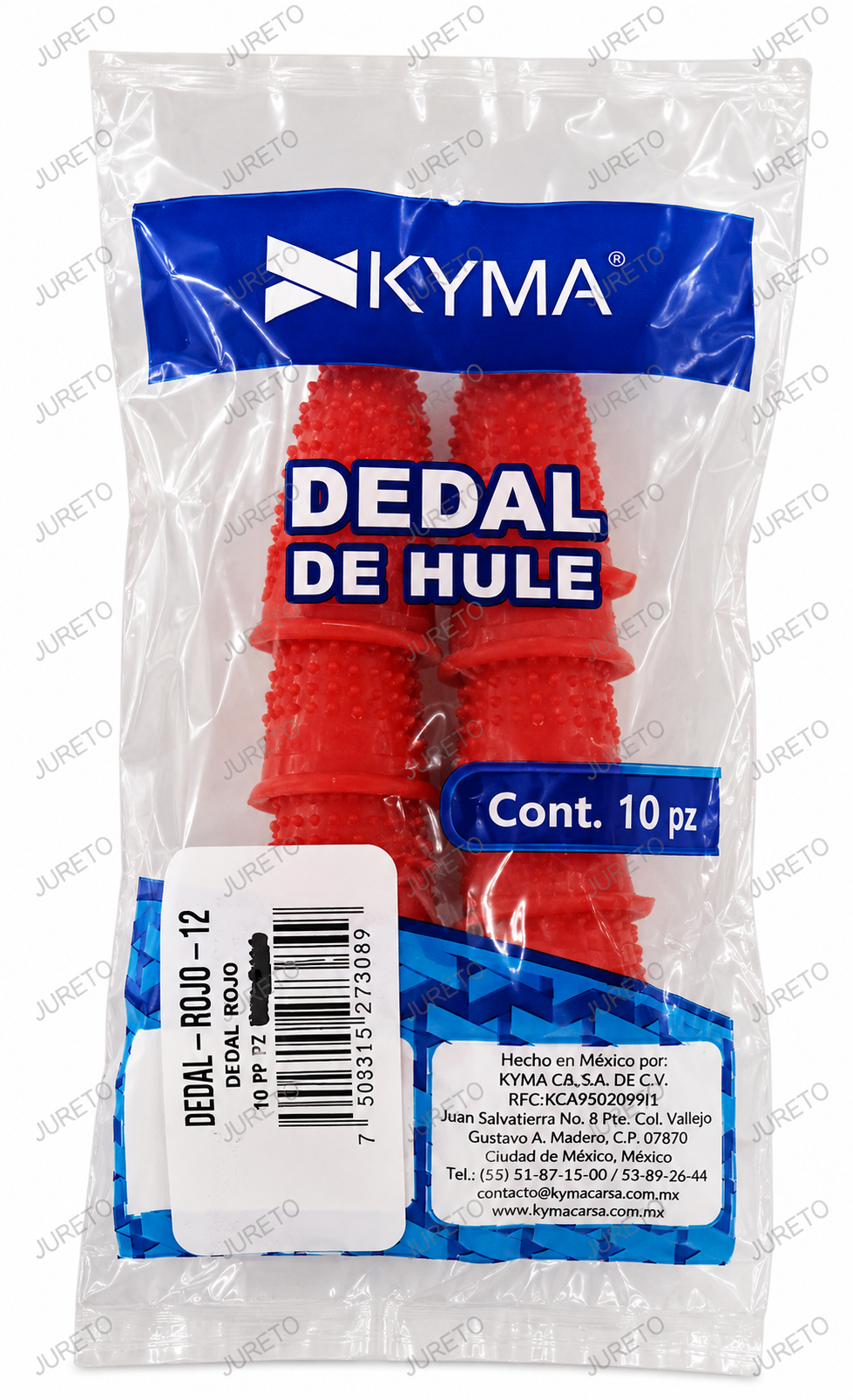 DEDAL DE HULE ROJO 13  MARCA KYMA