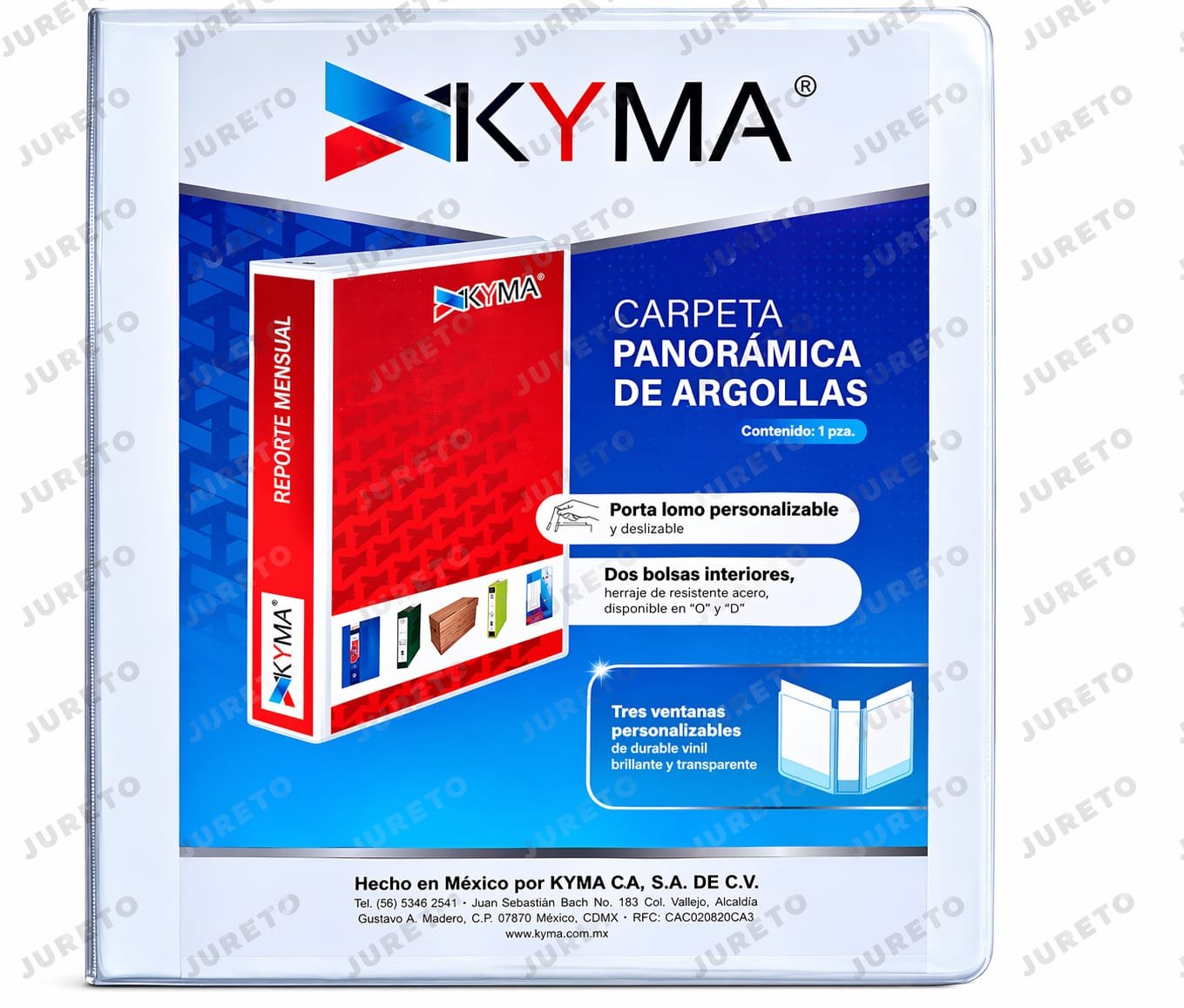 CARPETA PANORAMICA DE 2" ARILLO "O" MARCA KYMA